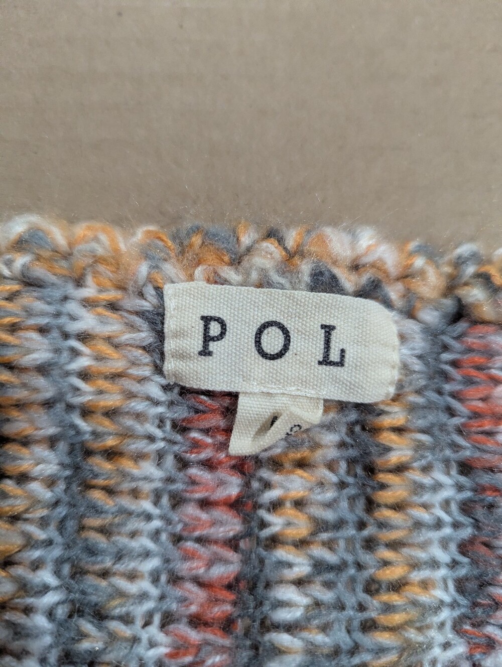 POL Womens Sweater Multi-color Acrylic Boho Open Duster Cardigan Sz L *EUC - Picture 3 of 13